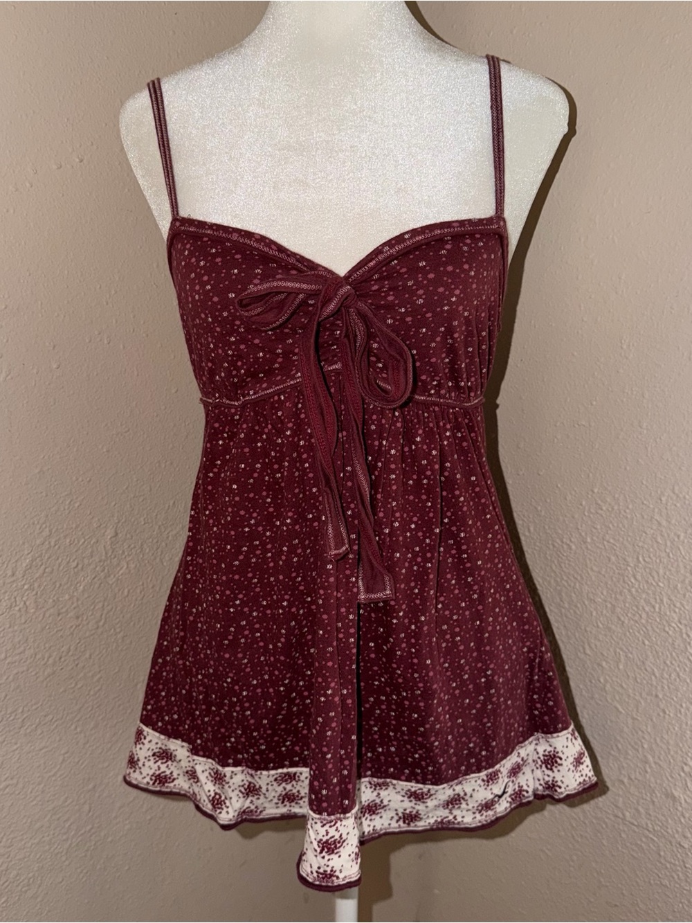Vintage Y2K Hollister 2000s Babydoll Bow Tank Top